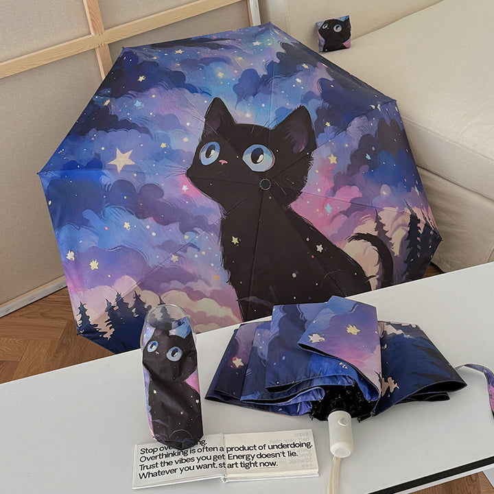 Women's umbrella with cute cat design by Kalsten