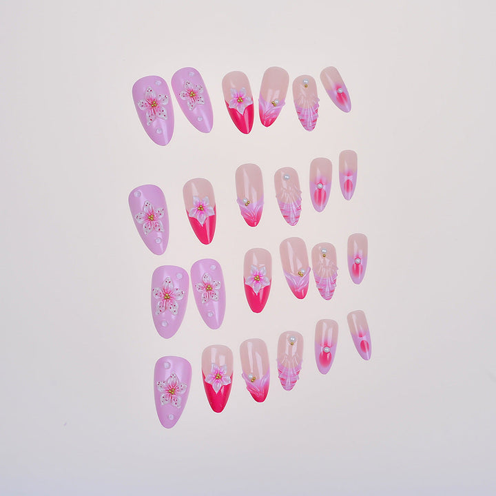 Elegant Floral-Accented Press-On Nail Set Kalsten