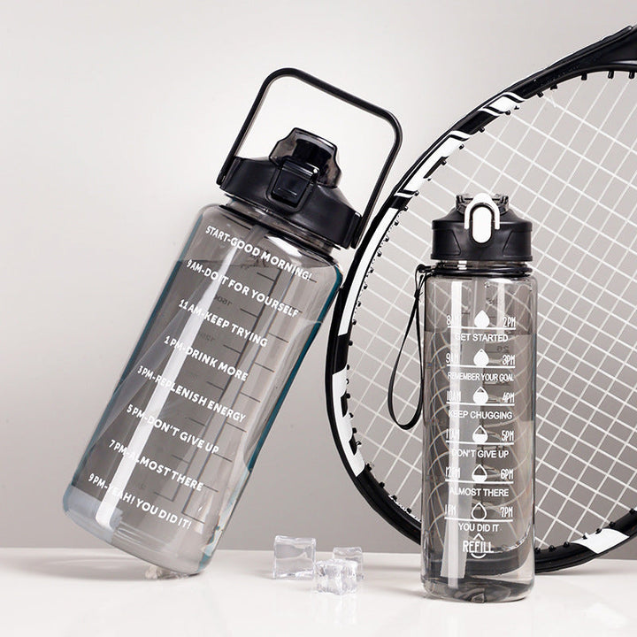 Women's motivation water bottle with integrated time markings and ergonomic design Kalsten