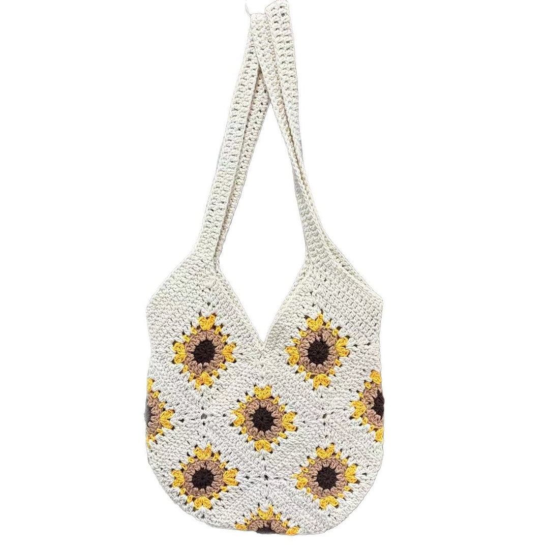 Handmade macrame bag with sunflower motif Kalsten