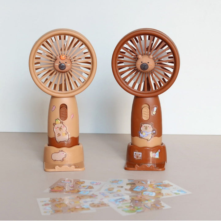 Unisex Handheld Fan with Animal Design and Customizable Stickers Kalsten