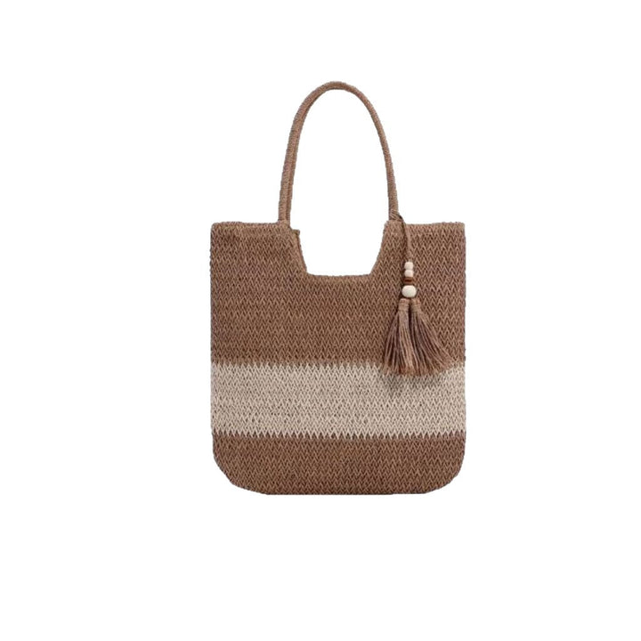 Macrame Tote Bag with Fashionable Tassel Accent Kalsten