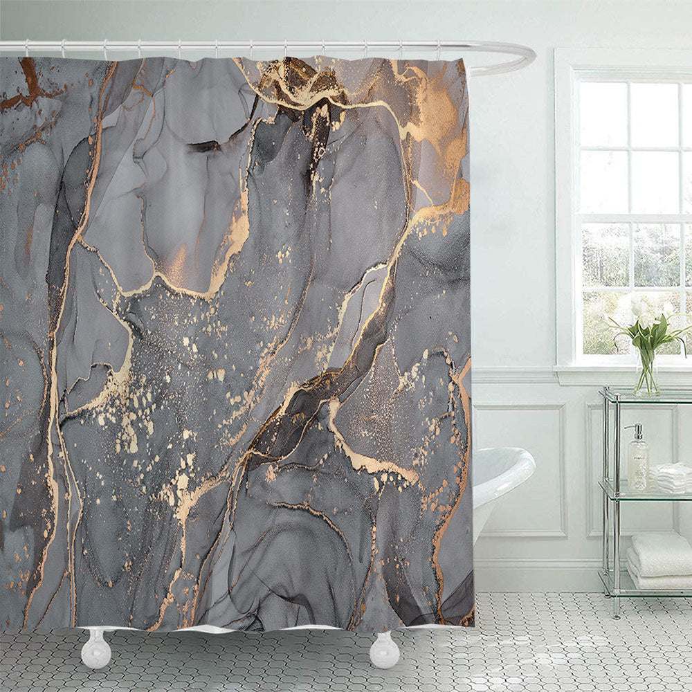 Elegant Marble-Patterned Shower Curtain Kalsten
