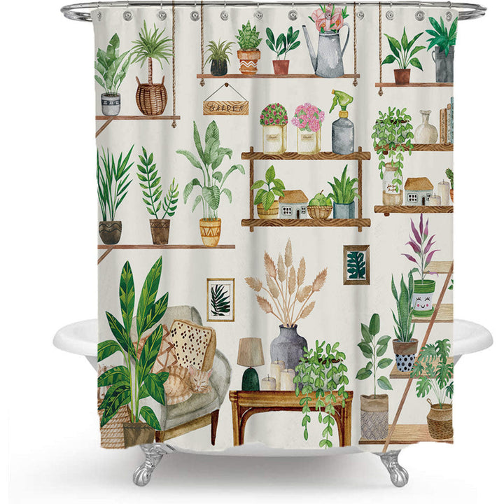 Cactus Garden-Themed Shower Curtain Kalsten