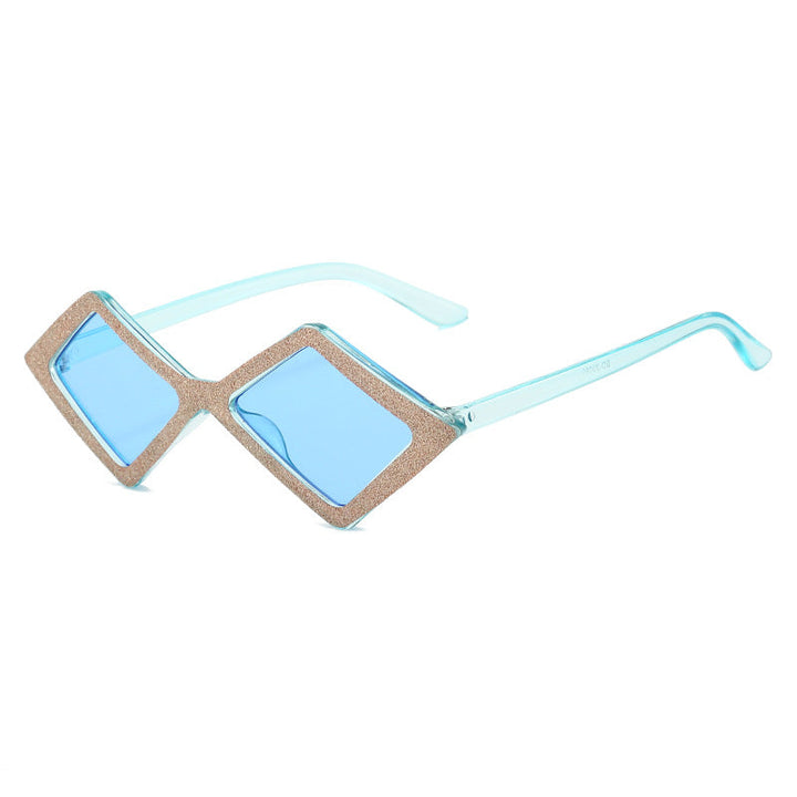 Ladies futuristic, geometric sunglasses with glittering frame Kalsten