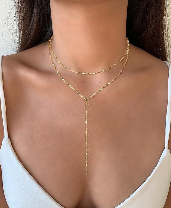 Elegant Layered Y-Chain Necklace Kalsten