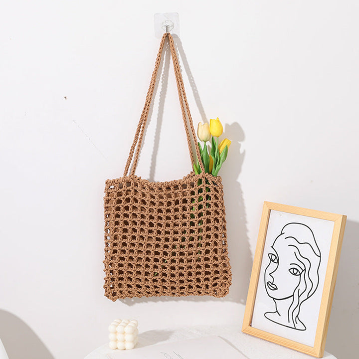 Handmade cotton carrier with decorative net design Kalsten