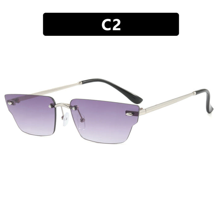 Women's geometric sunglasses with delicate frame and transparent lenses Kalsten