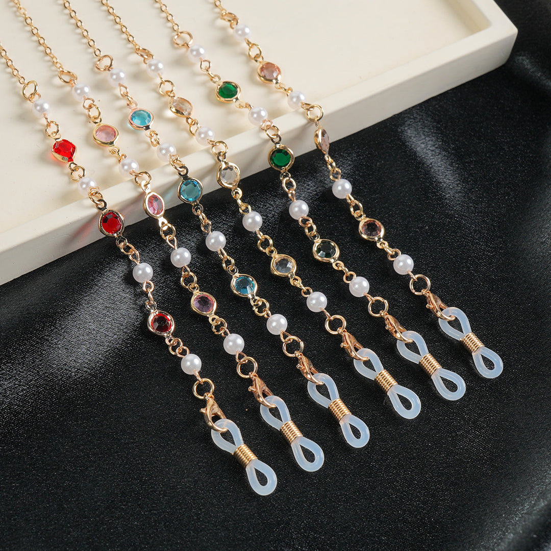 Elegant Gemstone Eyewear Chain Kalsten