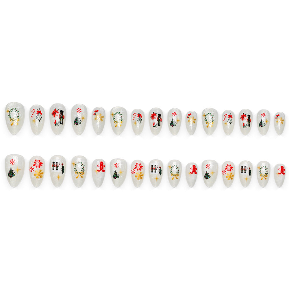 Elegant artificial nails with festive Christmas motifs Kalsten