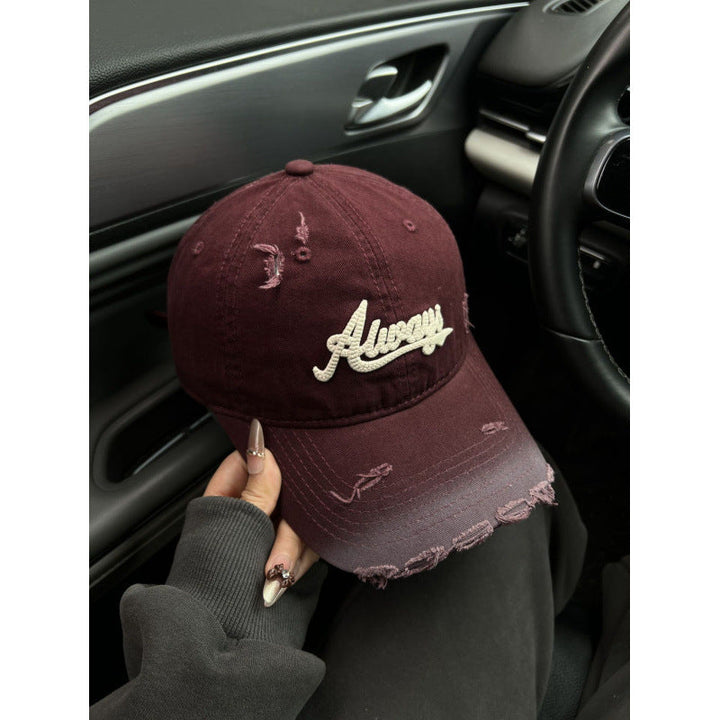 Women's Distressed Denim Style Baseball Cap Kalsten