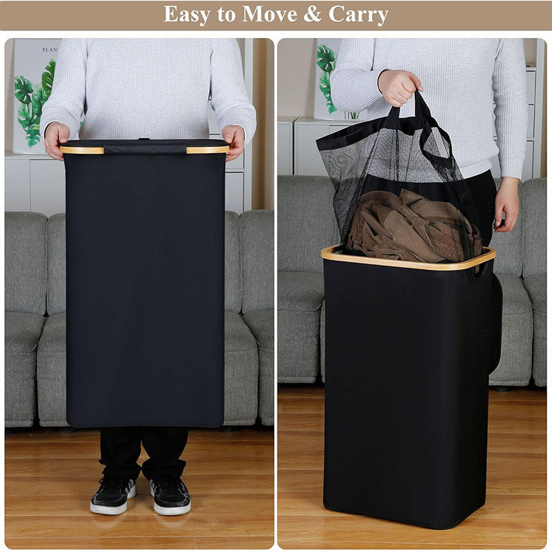 High-quality laundry basket with removable and washable inner bag Acalora