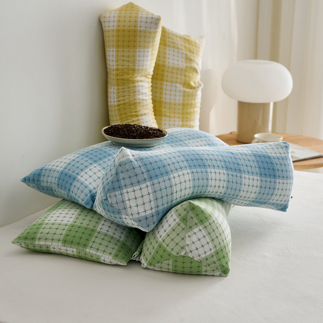 Ergonomic Pillow Set with Creative Grid Design Kalsten