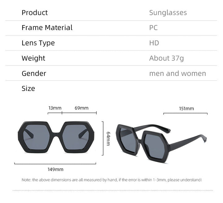 Ladies hexagonal sunglasses with comfortable frame Kalsten