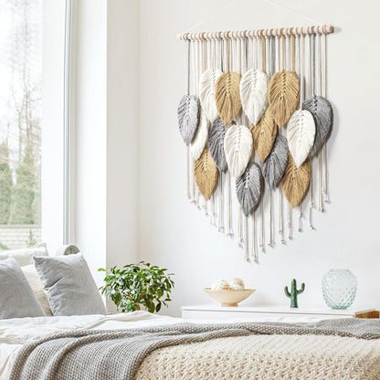 Macrame Leaf Wall Hanging Decor Acalora