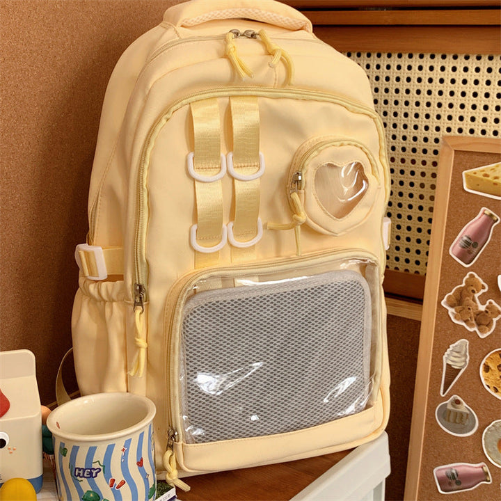 Multi-Functional Transparent Panel School Backpack