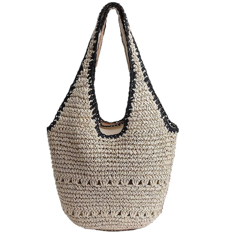 Woven Natural Material Handbag with Minimalist Structure Kalsten