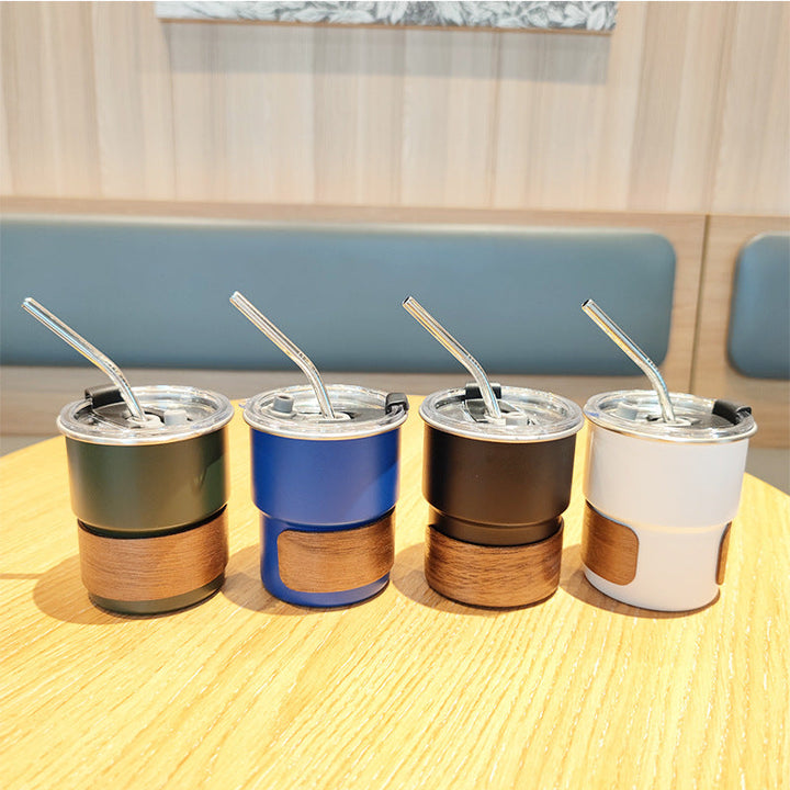 Ladies stylish stainless steel drinking cups with wood application Kalsten