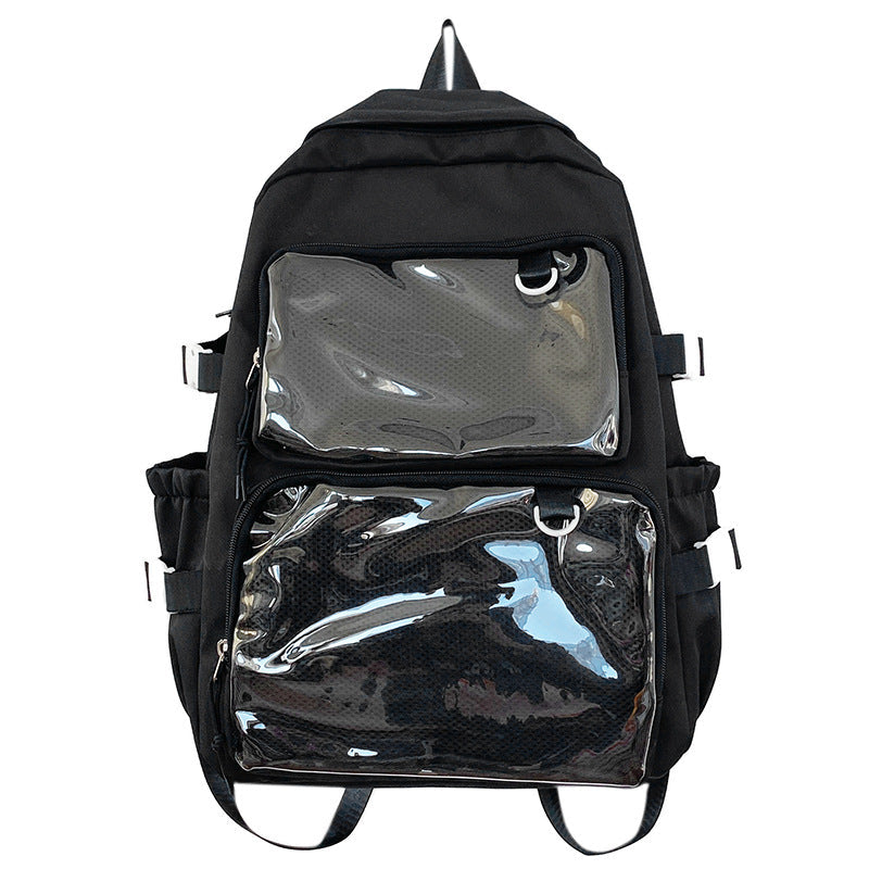 Multi-Compartment Transparent Mesh School Backpack