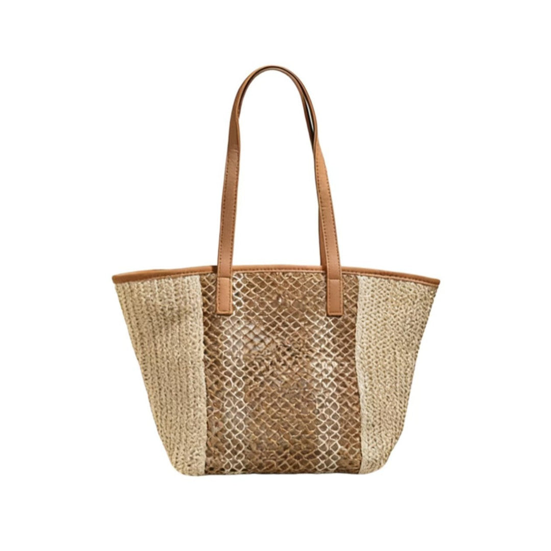 Elegant Bast Handbag with Leather Accents Kalsten