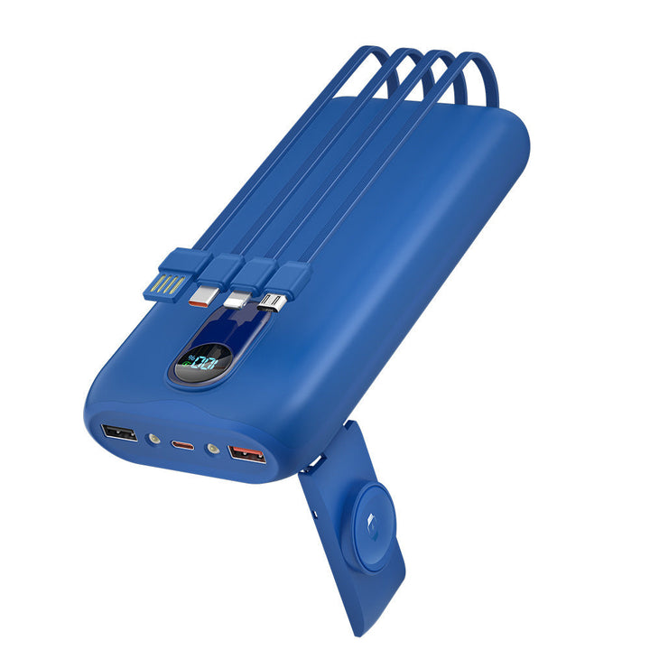 Portable power bank with integrated charging cables and LCD screen Kalsten