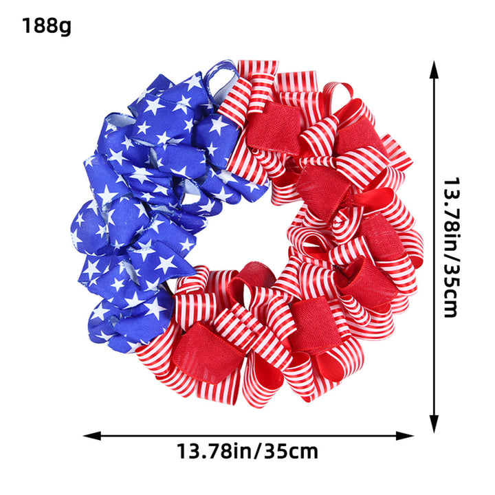 Unisex nan patriotic pom pom front door wreath with star embellishments Kalsten