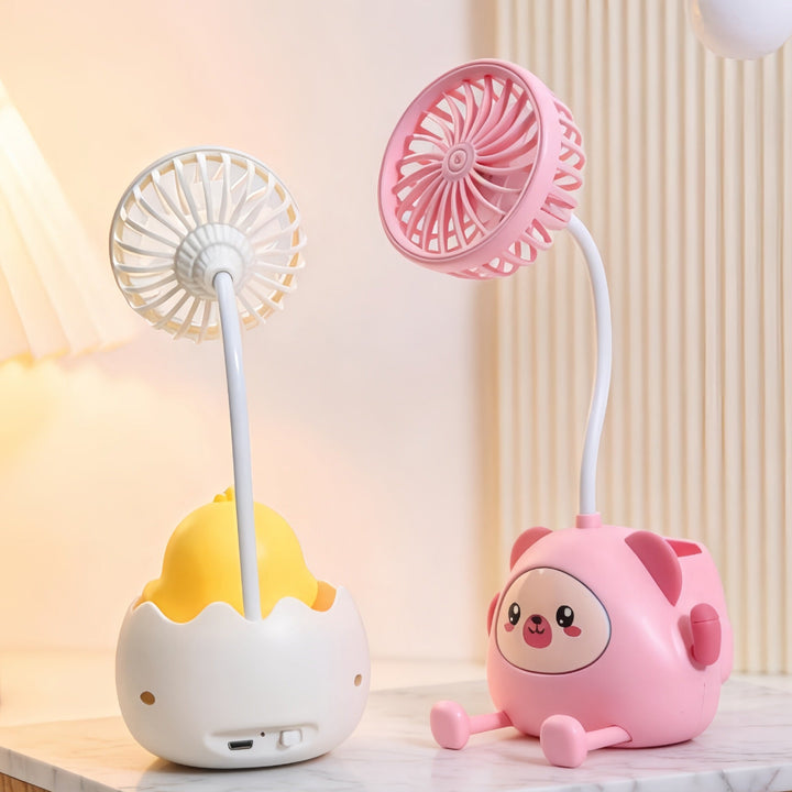 Ladies table lamp with integrated fan and toy design Kalsten
