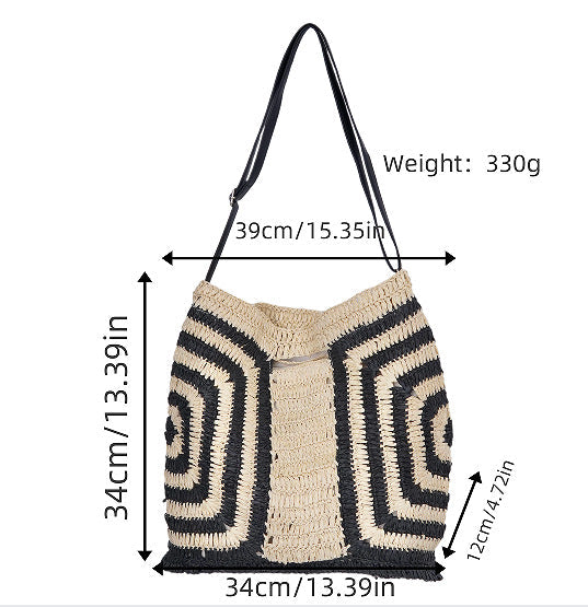 Practical Shopper Bag Made of Natural Material with Graphic Design Kalsten
