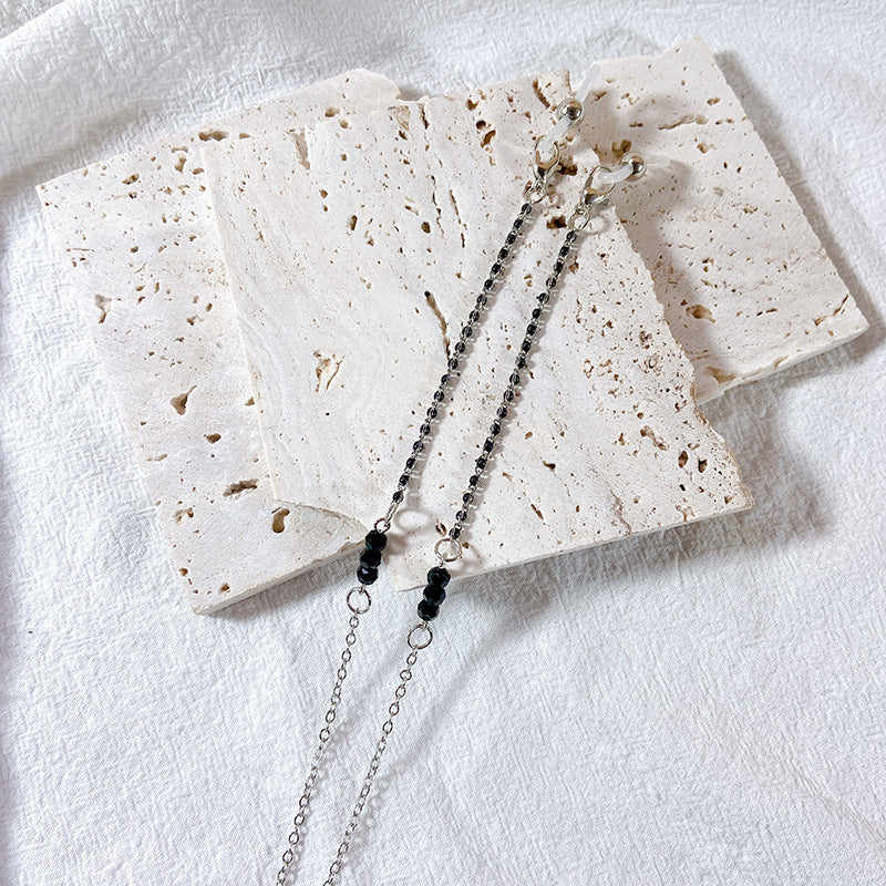 Elegant Glasses Holder Chain with Black Pearls Kalsten