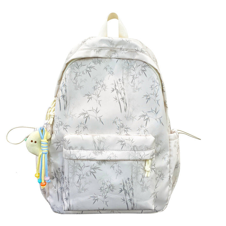 Lightweight Bamboo-Patterned School Backpack