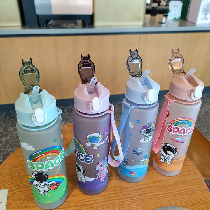 Women's water bottle in space design with practical carrying strap Kalsten