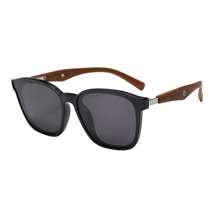 Women stylish oversized sunglasses with wooden accents Kalsten