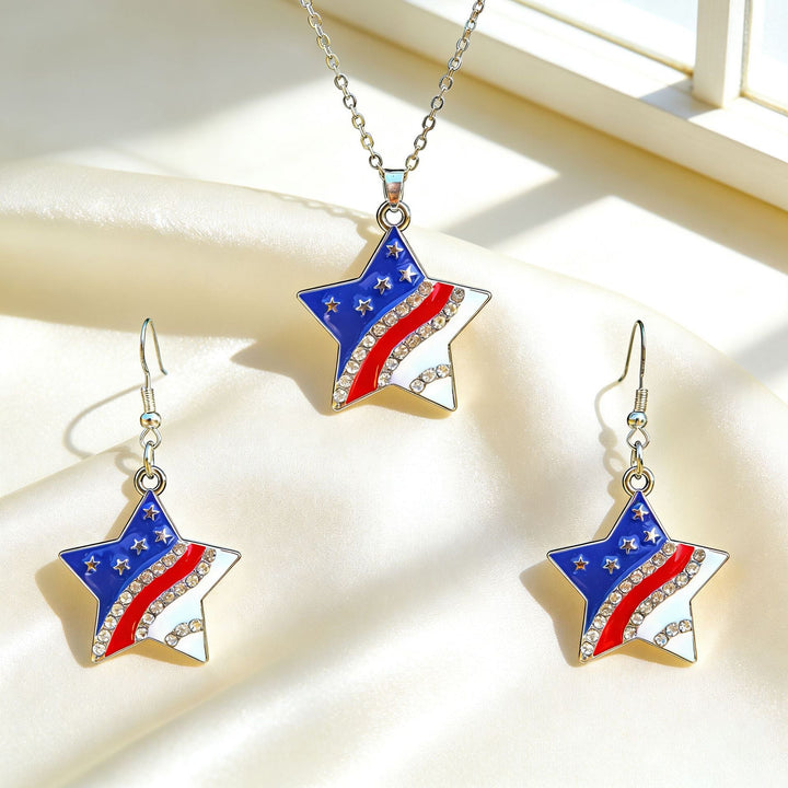 Women nan jewelry set flip-flop pendant and earrings with enamel and zirconia Kalsten