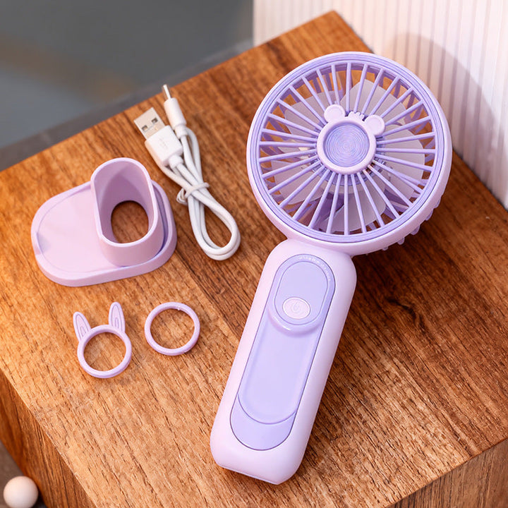 Unisex compact USB handheld fan with removable stand and quiet motor Kalsten