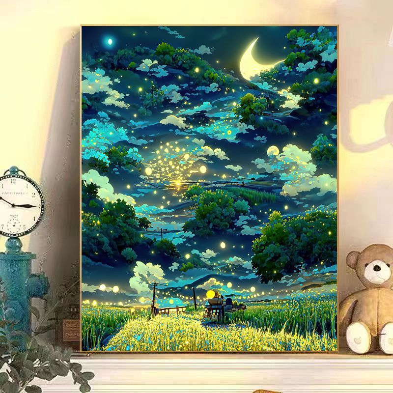 Enchanting Moonlit Landscape Canvas Art Kalsten