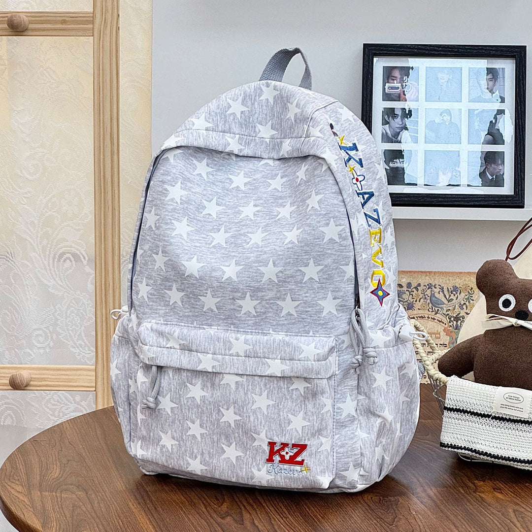 Star-Patterned Travel School Backpack