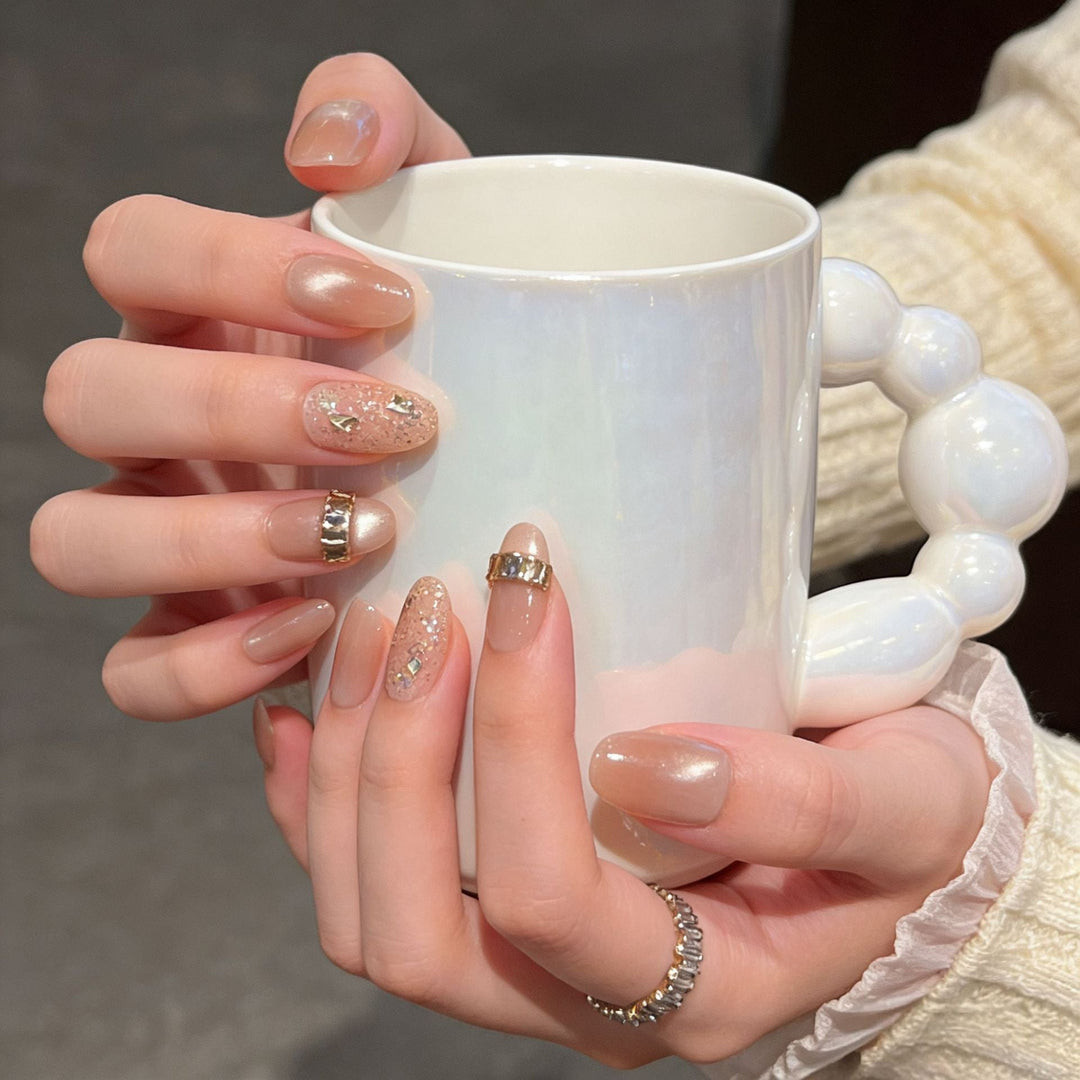Elegant Nail Art Extensions with Pearl Accents Kalsten