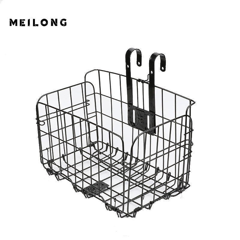 foldable steel wire rear bike cargo basket with adjustable quick-release hooks Kalsten