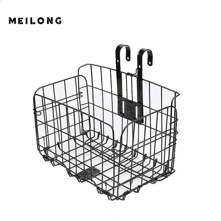 foldable steel wire rear bike cargo basket with adjustable quick-release hooks Kalsten