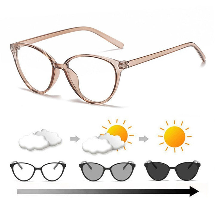 Women's trendy light-sensitive cat-eye glasses Kalsten