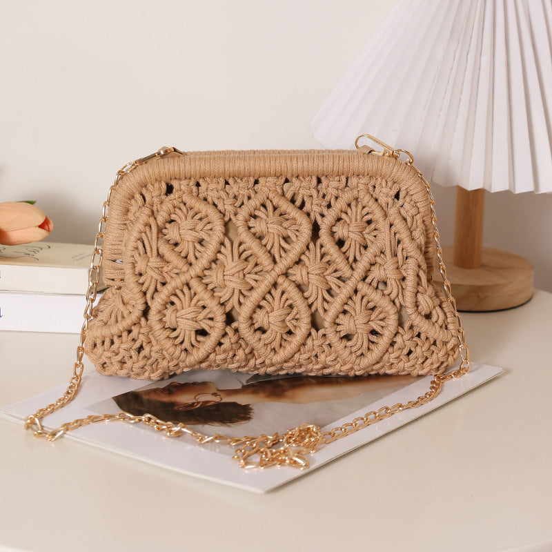 Hand-knotted shoulder bag in Boho style Kalsten