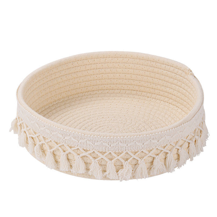 Women Decorative Storage Basket with Tassels Kalsten