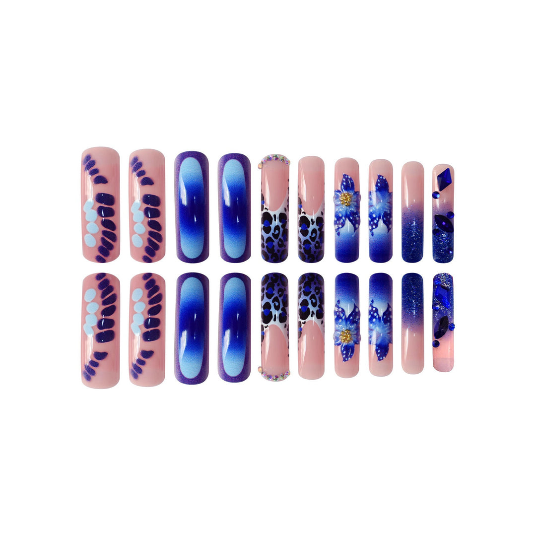 Artistic Long-Length Press-On Nail Art Kalsten