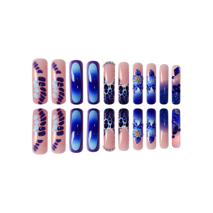 Artistic Long-Length Press-On Nail Art Kalsten