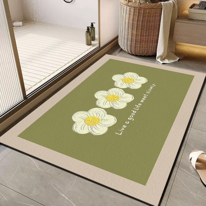 Cheerful Floral Message Bath Mat Kalsten