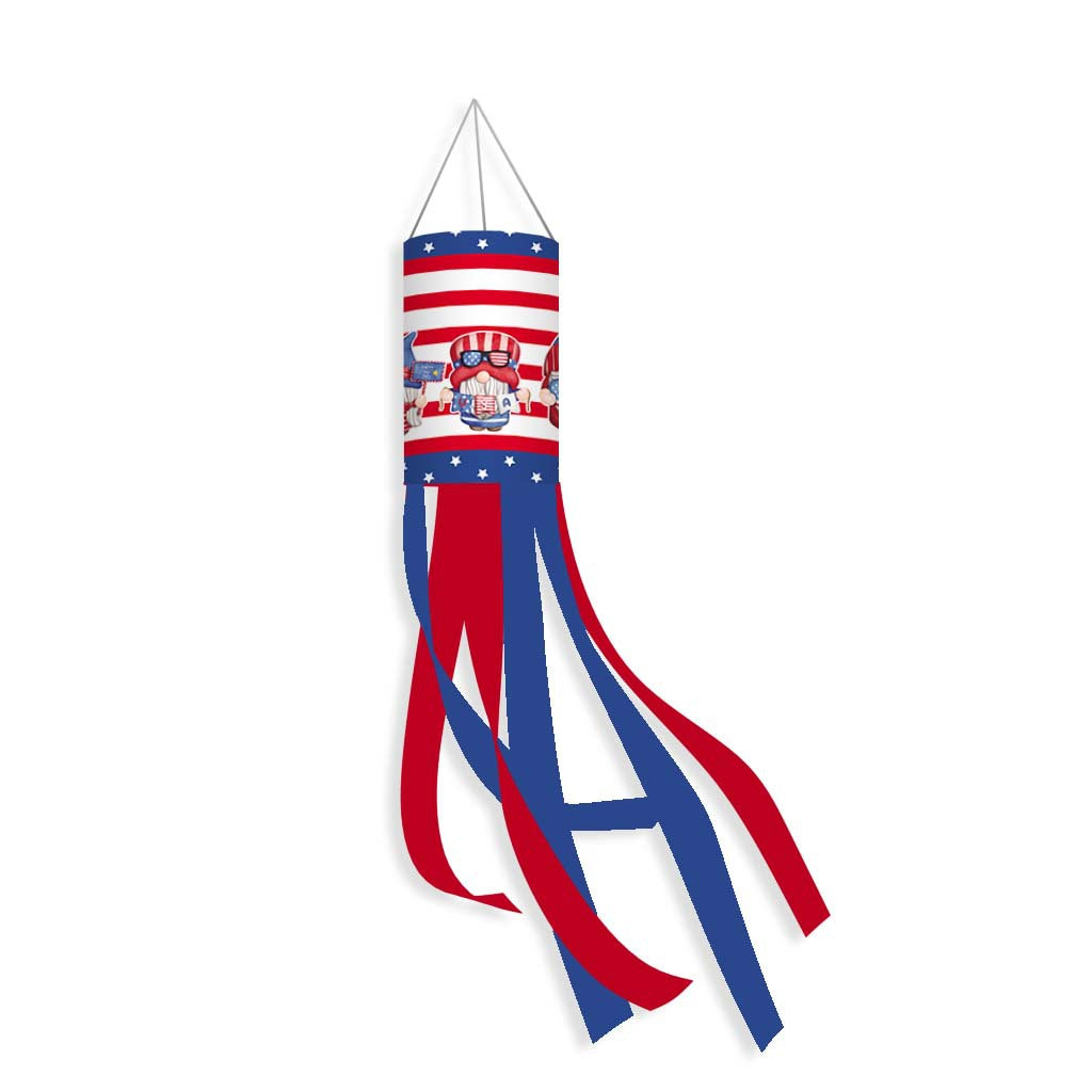Unisex nan patriotic American flag windsock with long trailing streamers and reinforced hanging loop Kalsten