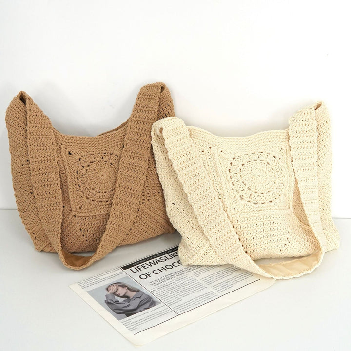 Handmade tote bag with artistic crochet pattern Kalsten