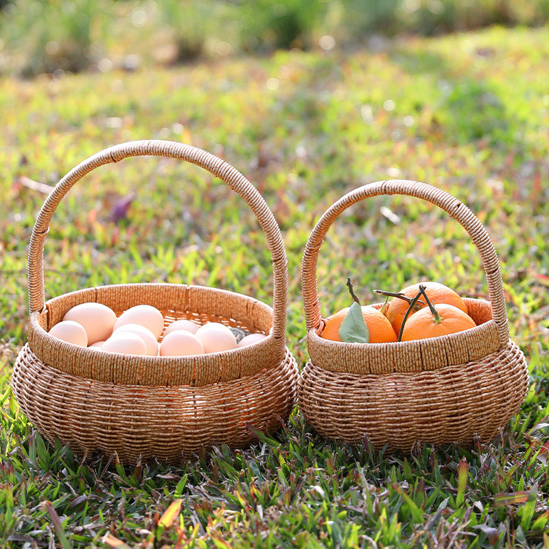 Unisex Handwoven Shopping Basket with Practical Handle Kalsten