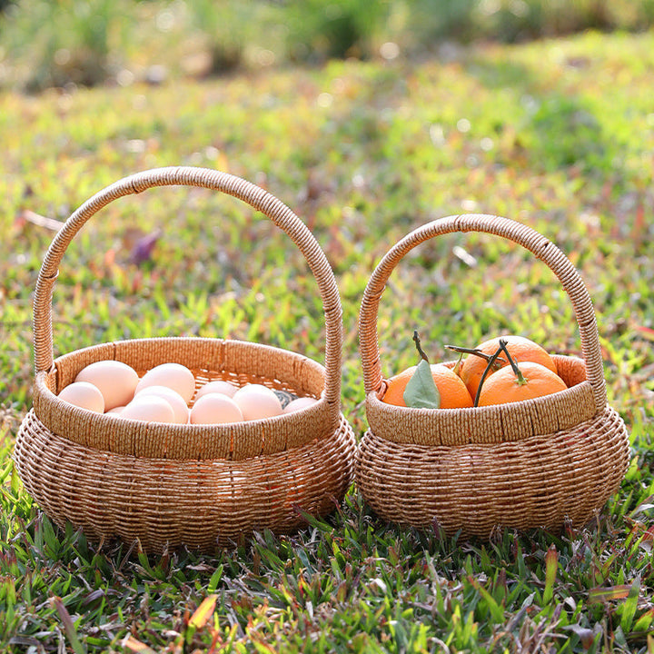 Unisex Handwoven Shopping Basket with Practical Handle Kalsten