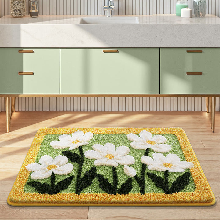 Vintage Floral Bath Mat Kalsten
